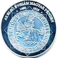 DN "A magyar nemzet pénzérméi - Az első évszám magyar pénzen 1490-1516" Ag emlékérem tanúsítvánnyal (10,37g/0,999/35mm) T:PP