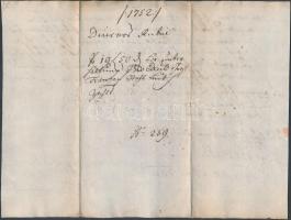 1752 Kifizetési igazolás tatai kocsisok és tiszttartók részére, latin nyelven