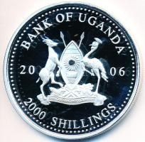 Uganda 2006. 2000Sh Ag "A labdarúgás halhatatlanjainak csarnoka - Magyarország 1960-as évek/Albert Flórián" (24,75g) T:PP Uganda 2006. 2000 Shillings Ag "Hall of Fame of football - Hungary 1960s/Flórián Albert" (24,75g) C:PP