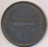 1930. "Budapest Sport Egyesület Versenydíja 1930.XI.2. III." Br emlékérem (40mm) T:2
