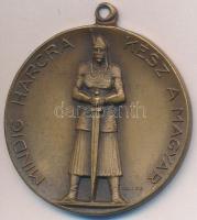 Kallós Ede (1866-1950) / Ludvig József 1940-1946. "Mindig harcra kész a magyar / Magyar Kézilabdázó Egyesületek Szövetsége - I. osztály 1936-37 III." Br díjérem (40mm) T:2