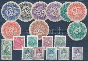 19 db levélzáró és pecsétbélyeg