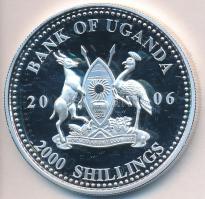 Uganda 2006. 2000Sh Ag "A labdarúgás halhatatlanjainak csarnoka - Olaszország 1980-as évek/Dino Zoff" (25,61g) T:PP Uganda 2006. 2000 Shillings Ag "Hall of Fame of football - Italy 1980s/Dino Zoff" (25,61g) C:PP