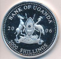 Uganda 2006. 2000Sh Ag "A labdarúgás halhatatlanjainak csarnoka - Olaszország 1990-es évek/Franco Baresi" (25,72g) T:PP Uganda 2006. 2000 Shillings Ag "Hall of Fame of football - Italy 1990s/Franco Baresi" (25,72g) C:PP