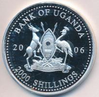 Uganda 2006. 2000Sh Ag "A labdarúgás halhatatlanjainak csarnoka - Németország 1980-as évek/Harald Schumacher" (25,13g) T:PP Uganda 2006. 2000 Shillings Ag "Hall of Fame of football - Germany 1980s/Harald Schumacher" (25,13g) C:PP