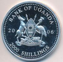 Uganda 2006. 2000Sh Ag "A labdarúgás halhatatlanjainak csarnoka - Olaszország 2000-s évek/Francesco Totti" (24,78g) T:PP Uganda 2006. 2000 Shillings Ag "Hall of Fame of football - Italy 2000s/Francesco Totti" (24,78g) C:PP