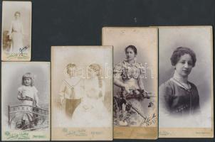 cca 1880-1900 5 db keményhátú fotó klf erdélyi fényképészek műtermeiből / Transyvanian photos