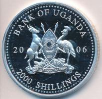 Uganda 2006. 2000Sh Ag "A labdarúgás halhatatlanjainak csarnoka - Brazília 1980-as évek/Zico" (25,13g) T:PP Uganda 2006. 2000 Shillings Ag "Hall of Fame of football - Brazil 1980s/Zico" (25,13g) C:PP