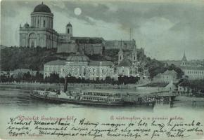Esztergom, SS Budapest, vártemplom, prímási palota, este