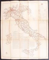 1935 Olaszország téli autóút térkép / Italy winter road map 66x80 cm