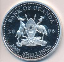 Uganda 2006. 2000Sh Ag "A labdarúgás halhatatlanjainak csarnoka - Törökország 1990-es évek/Hakan Sükür" (25,20g) T:PP Uganda 2006. 2000 Shillings Ag "Hall of Fame of football - Turkey 1990s/Hakan Sükür" (25,20g) C:PP