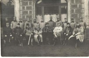 1914 Bohumín, Oderberg; Bürgermeister und Offiziere / group photo with the mayor and officers; greeting card signed by the mayor