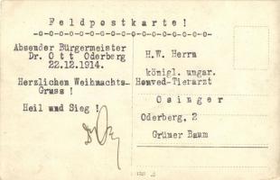 1914 Bohumín, Oderberg; Bürgermeister und Offiziere / group photo with the mayor and officers; greet...