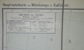 cca 1910 Európa-térkép. Vászon. Néhány szakadással / Map of Europe with some tears 90x60 cm