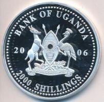 Uganda 2006. 2000Sh Ag "A labdarúgás halhatatlanjainak csarnoka - Hollandia 1970-es évek/Johan Cruyff" (25,28g) T:PP Uganda 2006. 2000 Shillings Ag "Hall of Fame of football - Netherlands 1970s/Johan Cruyff" (25,28g) C:PP