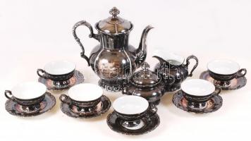 Bavaria Rudolf Wächter teás készlet, ezüst mázas, jelzett, hibátlan