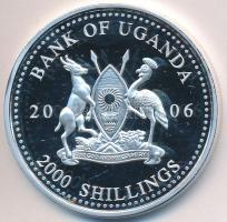 Uganda 2006. 2000Sh Ag "A labdarúgás halhatatlanjainak csarnoka - Anglia 1980-as évek/Gary Lineker" (25,38g) T:PP Uganda 2006. 2000 Shillings Ag "Hall of Fame of football - England 1980s/Gary Lineker" (25,38g) C:PP
