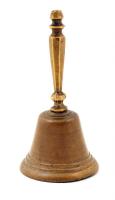 Régi réz csengő, m: 12 cm, d: 5,5 cm