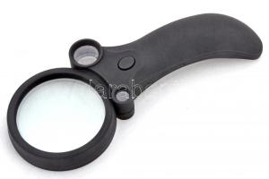 5 LED-es nagyító három különféle erősségű lencsével új állapotban! 5 LED magnifier with 3 different lenses, 55x, 25x, 2,5x