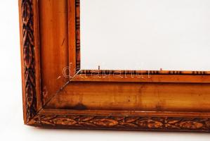 Antik sérült képkeret, fa, belső:50×80,5 cm, külső:66×96 cm