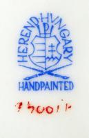 Herendi indiai kosár mintás áttört kosár, kézzel festett, jelzett, restaurált, m:8 cm, 22×35 cm