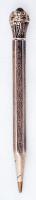 Gazdagon díszített ezüst (Ag.) régi töltőceruza, állítható heggyel, cserélhető grafitbetéttel, apró hibákkal, jelzés nélkül, h: 10,5 cm, br. 15 g