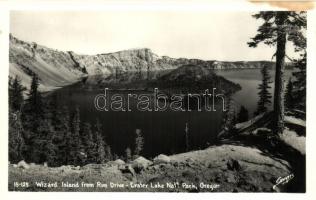 Wizard Island from Rim Drive, Crater Lake National Park, Oregon (fl)