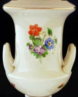 Herendi(régi) kézzel festett virágmintás porcelán asztali lámpa ernyővel, hibátlan, m: 44 cm