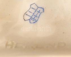 Herendi(régi) kézzel festett virágmintás porcelán asztali lámpa ernyővel, hibátlan, m: 44 cm