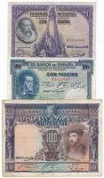 Spanyolország 1925-1935. 5P-1000P 9xklf bankjegy T:III
Spain 1925-1935. 5 Pesetas - 1000 Pesetas C:F