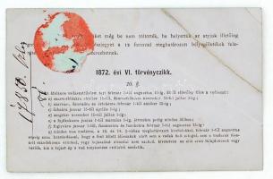 1881 Vadászati jegy, sérült /
1881 Hunter card