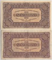 1923. 100K (2x) "T.W." + "Magyar Pénzjegynyomda Rt. Budapest" T:III