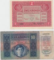 1913-1917. 2K + 10K + 20K mindegyik "Felülbélyegzés Baja Járás Főszolgabíró 1919. jan. 16.&quot...