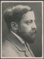 cca 1920 Profilkép Kerny Istvánról, a fotográfus hagyatékából, 11x8 cm