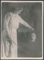 cca 1930 Kerny István (1879-1963): Harcos amazon, trükkfotó, pecséttel jelzett, 11x8 cm
