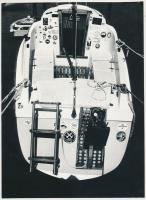 cca 1970 Kalocsai Rudolf: Versenyhajó, feliratozott vintage fotóművészeti alkotás, 23x17 cm