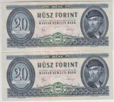 1980. 20Ft (2x) sorszámkövetők T:I