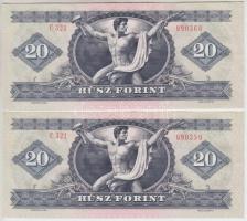 1980. 20Ft (2x) sorszámkövetők T:I