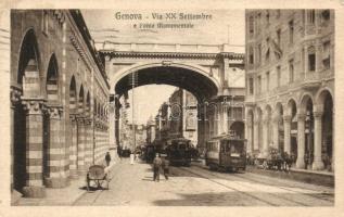 Genova, Via XX Settembre, Ponte Monumentale / street, bridge, tram 165