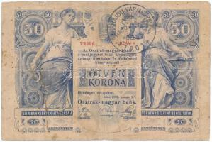 1902. 50K "Hajdu Vármegye Hajdunánás Község 1901" felülbélyegzéssel T:III,III- Adamo K23b