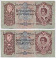1932. 50P (2x) T:II,III szép papír
