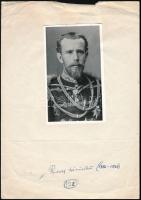 Rudolf trónörökös (1858-1889), levelezőlap méretű fénykép A4-es papírlapra felragasztva, a kép bizonyára későbbi másolata egy jó minőségű, korabeli eredetinek, 14x9 cm
