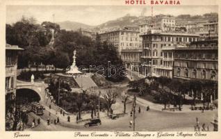 Genova, Hotel Bavaria, Piazza Corvetto, Villetta Dinegro e Galleria regina Elena