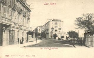 Sanremo, Via della Stazione / street of railway station, restaurant