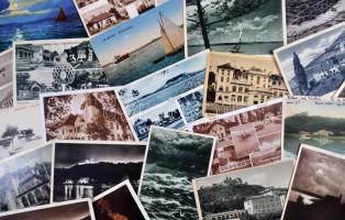 31 db RÉGI magyar városképes lap; Balaton és környéke / 31 old Hungarian town-view postcards; Lake Balaton and its surrondings