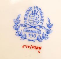 Herendi Eton mintás süteményes tányér, kézzel festett, jelzett, hibátlan, d:18,5 cm