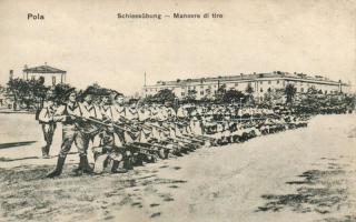 Pola, Schiessübung / shooting exercise, soldiers