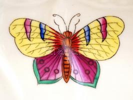 Herendi Viktória mintás tál, kézzel festett, jelzett, hibátlan, d:26,5 cm