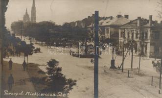 Ternopil, Tarnopol; Mickiewicz street, damaged buildings, photo