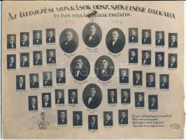 1924 Az Élelmezési Munkások Országos Szövetsége dalkara 35 éves fennállásának emlékére készült tabló, rajta 43 nevesített portré, 21x28 cm